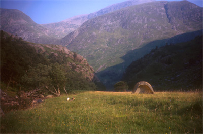Zelt im Glen Nevis