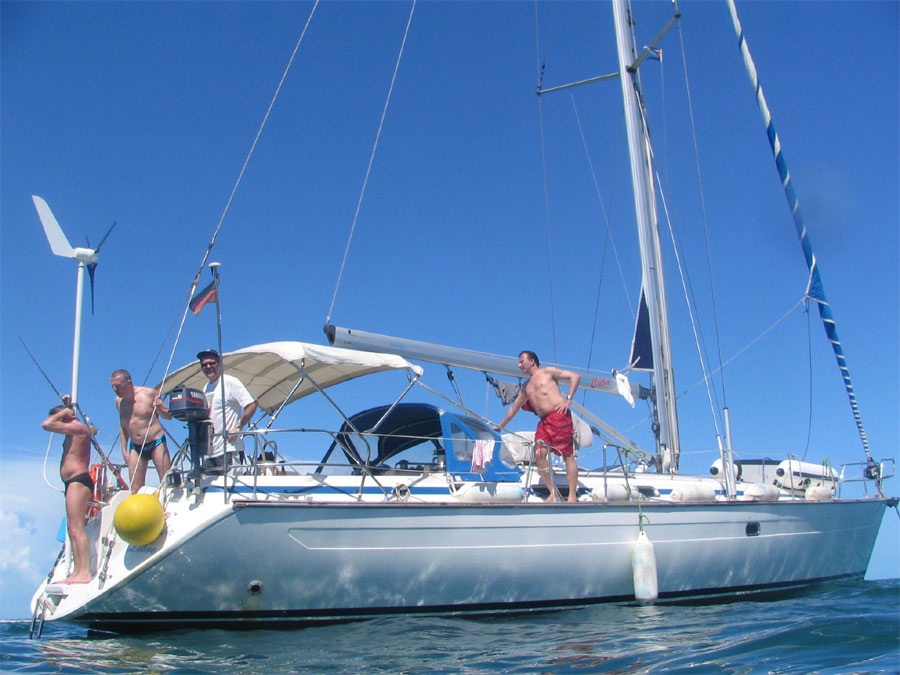 Das Segelboot in Grossaufname